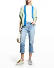 NYDJ Women's Size 8 Chloe Side Slit Capri Jeans in Bryce Blue NWT