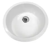 Whitehaus WHE1818R Elementhaus Undermount Circular Single Fireclay Sink