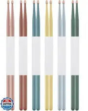 Boao 6 Pairs Drum Sticks 5A Drumsticks Walnut Wood Tip Drumsticks for Adults