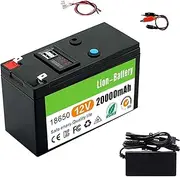 12V Deep Cycle LiFePO4 Battery with BMS System Ideal 12V 3Ah 6Ah 10Ah 12Ah 15Ah 20Ah Rechargeable Li-ion Battery Pack for Scooter, Golf cart, ice Fishing, Solar Lighting,12v,20Ah