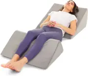 Bed Wedge Pillow Set 2 Memory Foam Cushions System for Legs Knees Back Support
