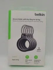 NEW Belkin 4 Pack Secure Holder with Key Ring for Apple AirTag Air Tag