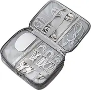Electronic Organiser - Travel Cable Organiser with 3 Layers - Shockproof Multifunctional Make-Up Cosmetic Bag with Zip for Skin Care