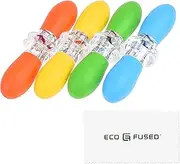 ECO-FUSED Corn Holders - 4 Pairs (Orange/Yellow/Blue/Green) - Corn on The Cob Skewers - Large Handle Pin Grips - Interlocking Design - Great for Home Cooking, BBQ, Picnics, Camping and Parties