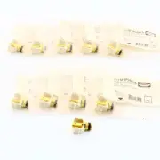 10 Hubbell Lt Almond Snap-Fit Keystone Speaker Binding Post Jacks Black