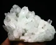 1.57lb NATURAL Green Ghost pyramid Quartz Crystal Cluster Point Mineral Specime
