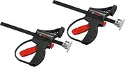 BOSCH FSNKZW Track Quick Clamps - Secure and Fast Clamping for Bosch Track-Saw Tracks, Push-Button Fast Release, Table Saw Quality Cuts, Lightweight Alternative for Jobsites (2 Pc.)