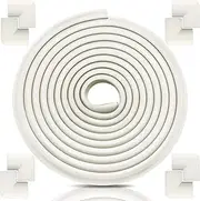 BESTORE (5.5m, White) - Baby Proofing Edge Corner Protector, Table Bumper Guard, Soft Rubber Foam Guard, 3M Pre-Taped Corners, 20.5 ft (18.1ft Edge + 8 Corners) Baby Proof Corner Guard Heavy-Duty