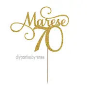 Cake Topper - Seventy - 70th - 20+ Colours - NEXT DAY POST - 70 Name
