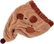 FRCOLOR Cartoon Coral Fleece Hair Drying Cap for Wet Hair Lightweight Bath Cap Convenient Travel Accessory for Women