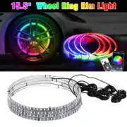 15.5 LED Wheel Ring Lights Strobe Chasing RGB Color Rim Bluetooth Signal Lights