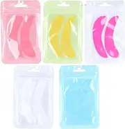 5 Pair Under Eye Pads, Silicone False Eyelash Holder Pads, Eyelash Extension Under Eye Gel Pads, Reusable Eyelash Extensions Tools, Fit Most Eye Shape, for Beauty Salon (Meniscus)