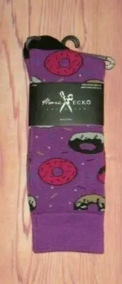MENS MARC ECKO DONUTS PURPLE CREW SOCKS (SHOE SIZE 6-12)