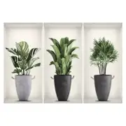 Trendy Home Decor with Decorative Wall Stickers featuring Simulated Plants