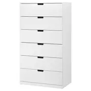 NORDLI chest of 6 drawers, white, 80x145 cm