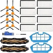 Replacement Parts for Ecovacs Deebot N79 N79s DN622 500 N79w Yeedi K600 K700 Robotic Vacuum Cleaner, Accessories Kit Includes 2 Main Brushes 2 Primary Filter 8 HEPA Filters 8 Side Brushes