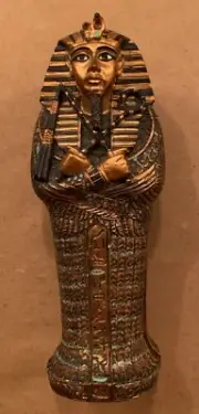 Vintage Ancient Egyptian King Tut Pharaoh Mummy Sarcophagus Coffin Box