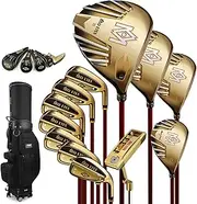 Golf Clubs Set Adult Complete Clubs Shaft 12 Pieces with Bag Strong Rebound