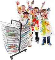 Classroom Art Drying Rack Reversible Storage - 26 Removable Shelves - Space Saving Shelf Art Drying Rack - Ideal for Schools and Nurseries
