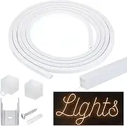 Uxcell LED Diffuser Channel, 16.5ft/5Meter 10mm Silicone System With Cover, End Caps for LED Strip Light Installations