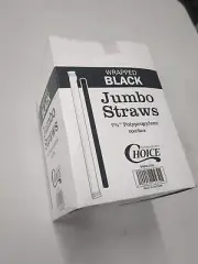 Choice Wrapped Black Jumbo Straws 500/ Box