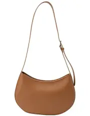 [Mocha] Eliana Leather Shoulder Bag in Tan