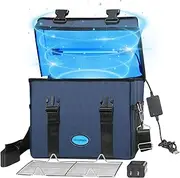 UVC Sanitizer Ozone Box with Timer, Foldable Large Cleaner UV Bag w/strap and USB Port, Portable UVC Light Tote 185nm wavelength for Mask, Cell Phone, Key, Towel 12L– Perfect Father's Day Gifts