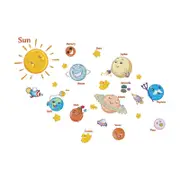 Catzon 2Pcs Kids Room Wall Art Decor Cartoon Removable Planet Solar System DIY Home Wall Stickers