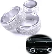 Angelguoguo 3pcs Silver Aluminum Alloy AC Air Conditioning Climate Control and Radio Volume Knob Ring Covers for BMW 1 2 3 3GT 4 X1 Series (F20 F22 F30 F31 F32 F33 F80 F82 F87 F48)
