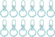 uxcell 12 Pcs Lobster Claw Clasp, Colorful Metal Keychain Clasp Swivel Hooks with Spring Key Rings Trigger Clips for Bag Door Key Chains DIY Craft Jewelry Making, Dots Light Blue
