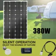 380W Mono Solar Panel 12V 380 Watt Camping Home Battery Charging USB Controller