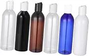 6pcs 250ml Plastic Dispenser Bottles with Squeeze Flip Caps - for Travel - Toiletries Shampoo and Lotion Durable Empty Containers for Easy Filling and Dispensing