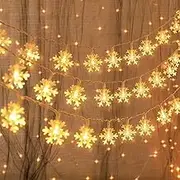 EZONEDEAL LED Snowflake String Lights Battery Powered String Lights, Decoration Fairy Lights for Christmas Lights Wedding Birthday Party Patio Garden Home Bedroom Indoor & Outdoor (3M 20Leds)