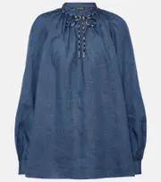 [Loro Piana] Loro Piana Linen blouse AU 8 blue
