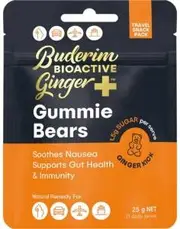 Buderim Ginger+ BioActive Ginger Plus Hot Gummie Bears 25g