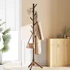 Sturdy Wooden Coat Tree with 8 Hooks