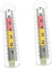 2pcs Rain Gauge Test Tube Outdoor Rain Measurement Tool Replacement for Garden Precise Scale Cold Resistant Weatherproof