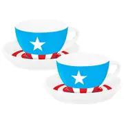 Marvel Captain America Porcelain Design teacups Cup and Saucer Set of 2