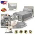 Luxury King Size Cooling Sheets Set – Deep Pocket with Corner Straps, Light Gray