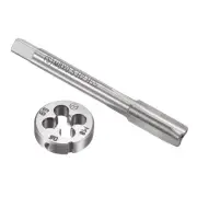 M8 x 0.5mm Metric Tap and Die Set, Right Hand Machine Thread Tap with Round T...