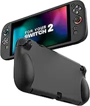MoKo Silicone Case for Nintendo Switch 2 - Soft Grip & Non-Slip Case with Ergonomic Grip, Shock Absorption, Scratch Protection & Easy Cleaning, Compatible with Switch 2, Black