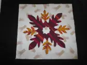 Handmade APPLIQUED HAWAIIAN OAK LEAF DESIGN Cotton PILLOW TOP - 18.5" x 18"