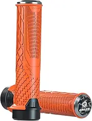 simhoa Lock-on Bicycle Handlebar Grips, 1 Pair Aluminium Screw Bike Handlebar Grips Bicycle Handlebar Lock on Locking Aluminum Grips MTB MXB Bike Cycle - Orange
