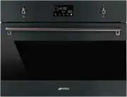 Smeg Classic 45cm Compact Combi Microwave Oven Matte Black