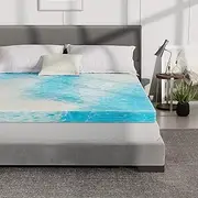 Airensky 2 Inch Queen Size(60"x80") Memory Foam Mattress Topper, Cooling Gel Infused Foam Mattress Topper for Pressure Relief Back Pain, Single Bed Toppers, CertiPUR-US Certified