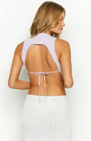 Wild Side Lilac Backless Top