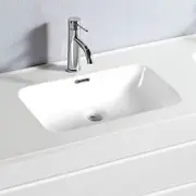 Vellena 750mm PVC Water Proof Matte White Wall Hung Bathroom Vanity Ceramic Basin