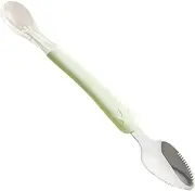 Puree Baby Spoon - Double Headed Feeding Scraper | Portable Stainless Steel Baby Training Utensils | 95g Lightweight Food Scraper Supplement | Multi Functional Spoon Starter for Travel