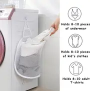 Wall Mounted Hanging Laundry Hamper Mesh Storage Bag