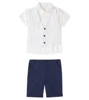 [Patachou] Patachou Linen and cotton shirt and shorts set Y 8 multicoloured